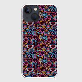 Чехол для iPhone 13 mini с принтом 14 февраля в городе Новоалтайск,  |  | 14 февраля | love | valentines day | амур | валентинка | вторая половинка | день всех влюбленных | купидон | любовь | отношения | подарок любви | поцелуй | праздник любви | романтика | свидание | сердечки