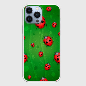 Чехол для iPhone 13 Pro Max с принтом БОЖЬИ КОРОВКИ в городе Новоалтайск,  |  | tegunvteg | божьи | букашки | деревья | зеленый | коровки | лес | листья | насекомые | природа | пятна | тараканы