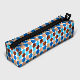 Пенал 3D с принтом Dots pattern в городе Новоалтайск, 100% полиэстер | плотная ткань, застежка на молнии | беж | геометрия | паттерн | синий | текстура | узор