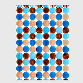 Скетчбук с принтом Dots pattern в городе Новоалтайск, 100% бумага
 | 48 листов, плотность листов — 100 г/м2, плотность картонной обложки — 250 г/м2. Листы скреплены сверху удобной пружинной спиралью | беж | геометрия | паттерн | синий | текстура | узор