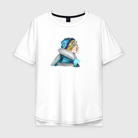 Мужская футболка хлопок Oversize с принтом FANART crystal maiden в городе Новоалтайск, 100% хлопок | свободный крой, круглый ворот, “спинка” длиннее передней части | crystalmaiden | dota2 | fanart | games | moba | игры | фанарт