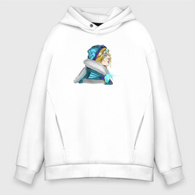 Мужское худи Oversize хлопок с принтом FANART crystal maiden в городе Новоалтайск, френч-терри — 70% хлопок, 30% полиэстер. Мягкий теплый начес внутри —100% хлопок | боковые карманы, эластичные манжеты и нижняя кромка, капюшон на магнитной кнопке | crystalmaiden | dota2 | fanart | games | moba | игры | фанарт