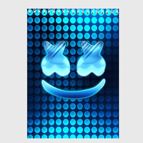 Скетчбук с принтом Marshmello в городе Новоалтайск, 100% бумага
 | 48 листов, плотность листов — 100 г/м2, плотность картонной обложки — 250 г/м2. Листы скреплены сверху удобной пружинной спиралью | christopher comstock | dj | fortnite | game | gamer | marshmello | music | диджей | игры | клубная музыка | клубняк | крис комсток | маршмеллоу | музыка | фортнайт
