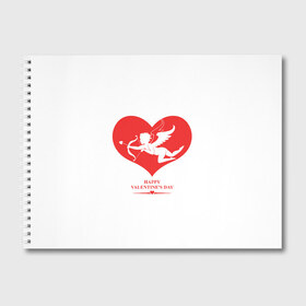 Альбом для рисования с принтом Happy Valentines Day в городе Новоалтайск, 100% бумага
 | матовая бумага, плотность 200 мг. | Тематика изображения на принте: 14 февраля | love | valentines day | амур | валентинка | вторая половинка | день всех влюбленных | купидон | любовь | отношения | подарок любви | поцелуй | праздник любви | романтика | свидание | сердечки