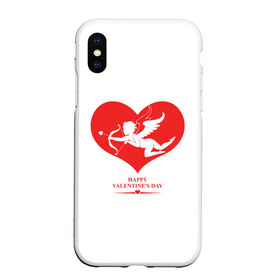 Чехол для iPhone XS Max матовый с принтом Happy Valentines Day в городе Новоалтайск, Силикон | Область печати: задняя сторона чехла, без боковых панелей | Тематика изображения на принте: 14 февраля | love | valentines day | амур | валентинка | вторая половинка | день всех влюбленных | купидон | любовь | отношения | подарок любви | поцелуй | праздник любви | романтика | свидание | сердечки