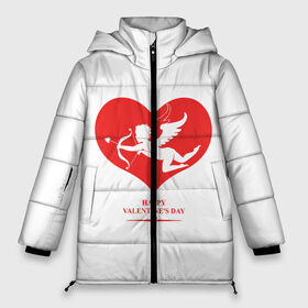 Женская зимняя куртка 3D с принтом Happy Valentines Day в городе Новоалтайск, верх — 100% полиэстер; подкладка — 100% полиэстер; утеплитель — 100% полиэстер | длина ниже бедра, силуэт Оверсайз. Есть воротник-стойка, отстегивающийся капюшон и ветрозащитная планка. 

Боковые карманы с листочкой на кнопках и внутренний карман на молнии | 14 февраля | love | valentines day | амур | валентинка | вторая половинка | день всех влюбленных | купидон | любовь | отношения | подарок любви | поцелуй | праздник любви | романтика | свидание | сердечки