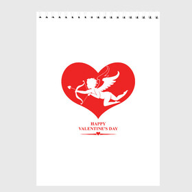Скетчбук с принтом Happy Valentines Day в городе Новоалтайск, 100% бумага
 | 48 листов, плотность листов — 100 г/м2, плотность картонной обложки — 250 г/м2. Листы скреплены сверху удобной пружинной спиралью | 14 февраля | love | valentines day | амур | валентинка | вторая половинка | день всех влюбленных | купидон | любовь | отношения | подарок любви | поцелуй | праздник любви | романтика | свидание | сердечки