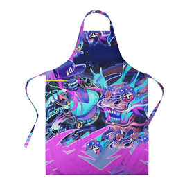 Фартук 3D с принтом Группа K/DA в городе Новоалтайск, 100% полиэстер | общий размер — 65 х 85 см, ширина нагрудника — 26 см, горловина — 53 см, длина завязок — 54 см, общий обхват в поясе — 173 см. Принт на завязках и на горловине наносится с двух сторон, на основной части фартука — только с внешней стороны | 20px ари | 20px кайса | 20px эвелинн | k pop | акали лол | группа k da | поп звезды