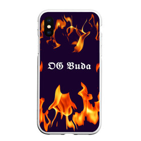 Чехол для iPhone XS Max матовый с принтом OG Buda в городе Новоалтайск, Силикон | Область печати: задняя сторона чехла, без боковых панелей | dark | fire | music | og buda | og buda lettering | og buda print | rap | rapper | rep lettering | rep print | музыка | надпись og buda | надпись рэп | огонь | принт og buda | принт рэп | рэп | рэпер | темный