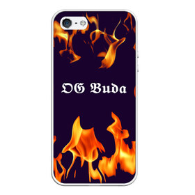 Чехол для iPhone 5/5S матовый с принтом OG Buda в городе Новоалтайск, Силикон | Область печати: задняя сторона чехла, без боковых панелей | dark | fire | music | og buda | og buda lettering | og buda print | rap | rapper | rep lettering | rep print | музыка | надпись og buda | надпись рэп | огонь | принт og buda | принт рэп | рэп | рэпер | темный