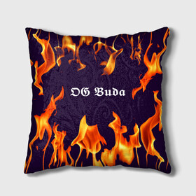 Подушка 3D с принтом OG Buda в городе Новоалтайск, наволочка – 100% полиэстер, наполнитель – холлофайбер (легкий наполнитель, не вызывает аллергию). | состоит из подушки и наволочки. Наволочка на молнии, легко снимается для стирки | dark | fire | music | og buda | og buda lettering | og buda print | rap | rapper | rep lettering | rep print | музыка | надпись og buda | надпись рэп | огонь | принт og buda | принт рэп | рэп | рэпер | темный