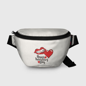Поясная сумка 3D с принтом Happy Valentines Day в городе Новоалтайск, 100% полиэстер | плотная ткань, ремень с регулируемой длиной, внутри несколько карманов для мелочей, основное отделение и карман с обратной стороны сумки застегиваются на молнию | 14 февраля | love | valentines day | амур | валентинка | вторая половинка | день всех влюбленных | купидон | любовь | отношения | подарок любви | поцелуй | праздник любви | романтика | свидание | сердечки