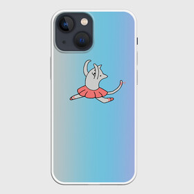 Чехол для iPhone 13 mini с принтом Котик в балете в городе Новоалтайск,  |  | балет | животное | кот | минимализм | мультик | пуанты | танец | юбка