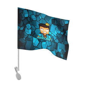Флаг для автомобиля с принтом Minecraft в городе Новоалтайск, 100% полиэстер | Размер: 30*21 см | minecraft | алекс | белый | блоки | ведьма | взрывчатка | визера | волк | гаст | добывать | дракон | зеленый куб | зомби | игра | крафт | крипер | кубики | лошадка | майн | майнкрафт | манкрафт | овечка | оцелот