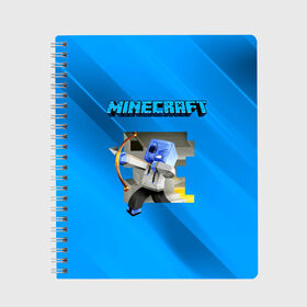 Тетрадь с принтом Minecraft в городе Новоалтайск, 100% бумага | 48 листов, плотность листов — 60 г/м2, плотность картонной обложки — 250 г/м2. Листы скреплены сбоку удобной пружинной спиралью. Уголки страниц и обложки скругленные. Цвет линий — светло-серый
 | minecraft | алекс | белый | блоки | ведьма | взрывчатка | визера | волк | гаст | добывать | дракон | зеленый куб | зомби | игра | крафт | крипер | кубики | лошадка | майн | майнкрафт | манкрафт | овечка | оцелот