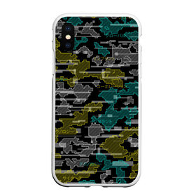 Чехол для iPhone XS Max матовый с принтом Futuristic Camo в городе Новоалтайск, Силикон | Область печати: задняя сторона чехла, без боковых панелей | cyberpunk | glitch | глитч | камуфляж | киберпанк | футуристичный