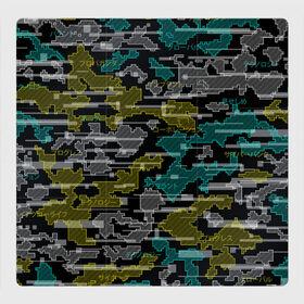 Магнитный плакат 3Х3 с принтом Futuristic Camo в городе Новоалтайск, Полимерный материал с магнитным слоем | 9 деталей размером 9*9 см | cyberpunk | glitch | глитч | камуфляж | киберпанк | футуристичный