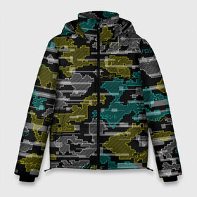 Мужская зимняя куртка 3D с принтом Futuristic Camo в городе Новоалтайск, верх — 100% полиэстер; подкладка — 100% полиэстер; утеплитель — 100% полиэстер | длина ниже бедра, свободный силуэт Оверсайз. Есть воротник-стойка, отстегивающийся капюшон и ветрозащитная планка. 

Боковые карманы с листочкой на кнопках и внутренний карман на молнии. | Тематика изображения на принте: cyberpunk | glitch | глитч | камуфляж | киберпанк | футуристичный