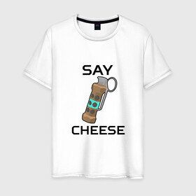 Мужская футболка хлопок с принтом Say Cheese в городе Новоалтайск, 100% хлопок | прямой крой, круглый вырез горловины, длина до линии бедер, слегка спущенное плечо. | Тематика изображения на принте: awp | breeki | cheeki | counter | cs | easy | everyday | ez | gg | go | just | katka | kill | knife | lemon | luck | mid | no | one | plant | pz | rush | shot | skill | smoke | squeeze | strike | wp | вп | гг | изи | катка | контра