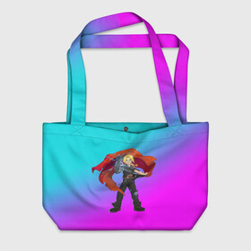 Пляжная сумка 3D с принтом Стальной Алхимик в городе Новоалтайск, 100% полиэстер | застегивается на металлическую кнопку; внутренний карман застегивается на молнию. Стенки укреплены специальным мягким материалом, чтобы защитить содержимое от несильных ударов
 | anime | fullmetal alchemist | альфонс | аниме | анимэ | рой | стальной алхимик | фулл метал алхимист | эдвард | элрик