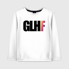 Детский лонгслив хлопок с принтом GLHF Gradient в городе Новоалтайск, 100% хлопок | круглый вырез горловины, полуприлегающий силуэт, длина до линии бедер | asiimov | asimov | beast | counter | counter strike | cs | easy | ez | gg | ggwp | global | go | gradient | howl | hyper | kill | offensive | one | shot | smoke | strike | азимов | вой | градиент | зверь | контра | лого | логотип 