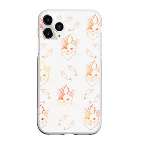 Чехол для iPhone 11 Pro Max матовый с принтом Рогатая кошка с мышами в городе Новоалтайск, Силикон |  | Тематика изображения на принте: cat | horns | mouse | кот | мыши | рога