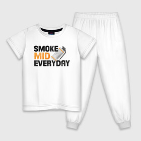 Детская пижама хлопок с принтом Smoke Mid Everyday в городе Новоалтайск, 100% хлопок |  брюки и футболка прямого кроя, без карманов, на брюках мягкая резинка на поясе и по низу штанин
 | asiimov | asimov | beast | counter | counter strike | cs | easy | ez | gg | ggwp | global | go | gradient | howl | hyper | mem | meme | memes | offensive | smoke | strike | азимов | вой | градиент | зверь | контра | лого | логотип