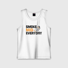 Детская майка хлопок с принтом Smoke Mid Everyday в городе Новоалтайск,  |  | asiimov | asimov | beast | counter | counter strike | cs | easy | ez | gg | ggwp | global | go | gradient | howl | hyper | mem | meme | memes | offensive | smoke | strike | азимов | вой | градиент | зверь | контра | лого | логотип