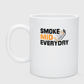 Кружка керамическая с принтом Smoke Mid Everyday в городе Новоалтайск, керамика | объем — 330 мл, диаметр — 80 мм. Принт наносится на бока кружки, можно сделать два разных изображения | asiimov | asimov | beast | counter | counter strike | cs | easy | ez | gg | ggwp | global | go | gradient | howl | hyper | mem | meme | memes | offensive | smoke | strike | азимов | вой | градиент | зверь | контра | лого | логотип