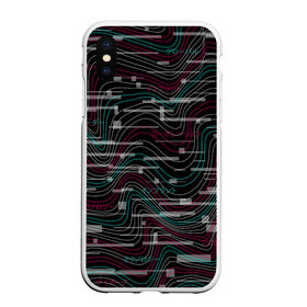 Чехол для iPhone XS Max матовый с принтом Cyberpunk Waves в городе Новоалтайск, Силикон | Область печати: задняя сторона чехла, без боковых панелей | cyberpunk | glitch | волны | глитч | киберпанк | узор | футуристичный