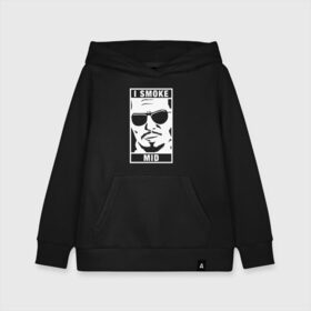 Детская толстовка хлопок с принтом I Smoke Mid CSGO. в городе Новоалтайск, 100% хлопок | Круглый горловой вырез, эластичные манжеты, пояс, капюшен | Тематика изображения на принте: astralis | awp | counter strike | cs go | cs go global offensive | cs:go | faze clan | hyper beast | team liquid | астралис | кс го | тим ликвид | фейз клан | хайпер бист