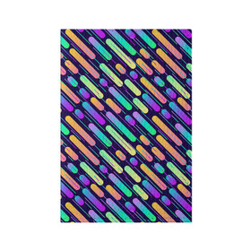 Обложка для паспорта матовая кожа с принтом geometric abstract в городе Новоалтайск, натуральная матовая кожа | размер 19,3 х 13,7 см; прозрачные пластиковые крепления | абстракция | геометрия | линии | палочки | радуга | яркая