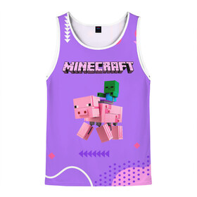 Мужская майка 3D с принтом Minecraft в городе Новоалтайск, 100% полиэстер | круглая горловина, приталенный силуэт, длина до линии бедра. Пройма и горловина окантованы тонкой бейкой | Тематика изображения на принте: minecraft | алекс | белый | блоки | ведьма | взрывчатка | визера | волк | гаст | добывать | дракон | зеленый куб | зомби | игра | крафт | крипер | кубики | лошадка | майн | майнкрафт | манкрафт | овечка | оцелот