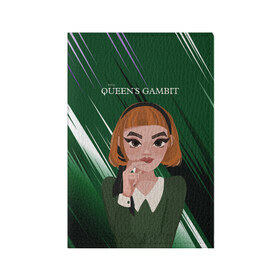 Обложка для паспорта матовая кожа с принтом Queens Gambit Ход Королевы в городе Новоалтайск, натуральная матовая кожа | размер 19,3 х 13,7 см; прозрачные пластиковые крепления | the queens gambit | бэт хармон | королева | милая девушка | рыжая | рыжая девушка | сериал | сериал про шахматы | ход королевы | шахматы | элизабет хармон