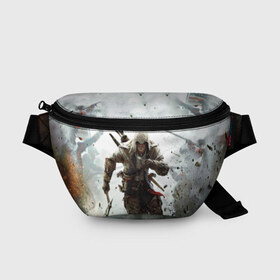 Поясная сумка 3D с принтом Assassin’s Creed 3 в городе Новоалтайск, 100% полиэстер | плотная ткань, ремень с регулируемой длиной, внутри несколько карманов для мелочей, основное отделение и карман с обратной стороны сумки застегиваются на молнию | black flag | brotherhood | chronicles | creed | game | origins | revelations | rogue | syndicate | unity | valhalla | альтаир | ассасин | игры | кинжал | пираты