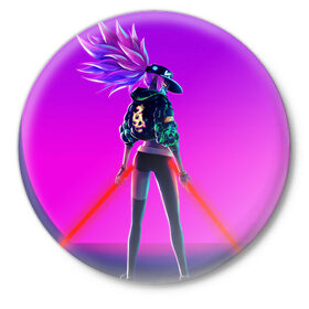 Значок с принтом KDA Akali в городе Новоалтайск,  металл | круглая форма, металлическая застежка в виде булавки | Тематика изображения на принте: k pop | kda | lol | акали | образ