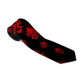 Галстук 3D с принтом RED SAMURAI PATTERN в городе Новоалтайск, 100% полиэстер | Длина 148 см; Плотность 150-180 г/м2 | 2019 | cd project red | cyberpunk 2077 | cyberpunk fashion | hacker | keanu reeves | maelstrom | militech | night city | quadra | samurai | samurai cyberpunk 2077 | sci fi | trauma team | v | ви | киану ривз | киберпанк 2077 | логотип | роботы | 