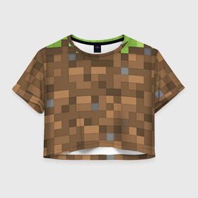 Женская футболка Crop-top 3D с принтом Minecraft камуфляж в городе Новоалтайск, 100% полиэстер | круглая горловина, длина футболки до линии талии, рукава с отворотами | minecraft | камуфляж | майнкрафт | майнкрафта | майнкрафтер | майнкрафтеры | майнкрафтонли | майнкрафтпе