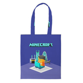 Шоппер 3D с принтом Minecraft в городе Новоалтайск, 100% полиэстер | Плотность: 200 г/м2; Размер: 34×35 см; Высота лямок: 30 см | minecraft | алекс | белый | блоки | ведьма | взрывчатка | визера | волк | гаст | добывать | дракон | зеленый куб | зомби | игра | крафт | крипер | кубики | лошадка | майн | майнкрафт | манкрафт | овечка | оцелот