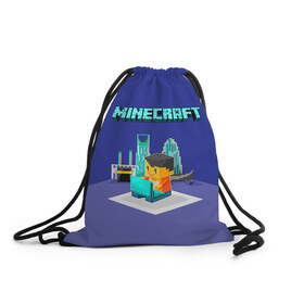 Рюкзак-мешок 3D с принтом Minecraft в городе Новоалтайск, 100% полиэстер | плотность ткани — 200 г/м2, размер — 35 х 45 см; лямки — толстые шнурки, застежка на шнуровке, без карманов и подкладки | minecraft | алекс | белый | блоки | ведьма | взрывчатка | визера | волк | гаст | добывать | дракон | зеленый куб | зомби | игра | крафт | крипер | кубики | лошадка | майн | майнкрафт | манкрафт | овечка | оцелот