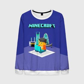 Мужской свитшот 3D с принтом Minecraft в городе Новоалтайск, 100% полиэстер с мягким внутренним слоем | круглый вырез горловины, мягкая резинка на манжетах и поясе, свободная посадка по фигуре | minecraft | алекс | белый | блоки | ведьма | взрывчатка | визера | волк | гаст | добывать | дракон | зеленый куб | зомби | игра | крафт | крипер | кубики | лошадка | майн | майнкрафт | манкрафт | овечка | оцелот