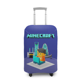 Чехол для чемодана 3D с принтом Minecraft в городе Новоалтайск, 86% полиэфир, 14% спандекс | двустороннее нанесение принта, прорези для ручек и колес | minecraft | алекс | белый | блоки | ведьма | взрывчатка | визера | волк | гаст | добывать | дракон | зеленый куб | зомби | игра | крафт | крипер | кубики | лошадка | майн | майнкрафт | манкрафт | овечка | оцелот