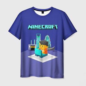 Мужская футболка 3D с принтом Minecraft в городе Новоалтайск, 100% полиэфир | прямой крой, круглый вырез горловины, длина до линии бедер | minecraft | алекс | белый | блоки | ведьма | взрывчатка | визера | волк | гаст | добывать | дракон | зеленый куб | зомби | игра | крафт | крипер | кубики | лошадка | майн | майнкрафт | манкрафт | овечка | оцелот