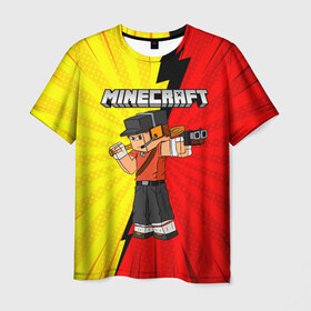 Мужская футболка 3D с принтом Minecraft в городе Новоалтайск, 100% полиэфир | прямой крой, круглый вырез горловины, длина до линии бедер | team fortres 2 | алекс | белый | блоки | ведьма | взрывчатка | визера | волк | гаст | добывать | дракон | зеленый куб | зомби | игра | крафт | крипер | кубики | лошадка | майн | майнкрафт | манкрафт | овечка