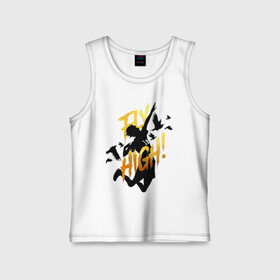 Детская майка хлопок с принтом FLY HIGH gold ver. в городе Новоалтайск,  |  | fly high | haikyuu | аниме | аниме карасуно | волейбол | кагеяма | карасуно | кей | кенма | козуме | куроо | некома | сатори | тендо | тобио | хайкью карасуно | хината | цукишима | шоё хината