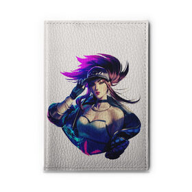 Обложка для автодокументов с принтом KDA Akali в городе Новоалтайск, натуральная кожа |  размер 19,9*13 см; внутри 4 больших “конверта” для документов и один маленький отдел — туда идеально встанут права | Тематика изображения на принте: k pop | kda | lol | акали | образ