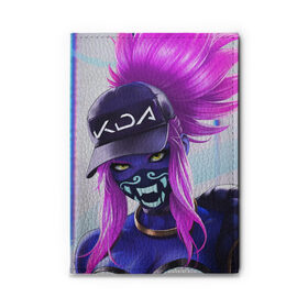 Обложка для автодокументов с принтом KDA Akali в городе Новоалтайск, натуральная кожа |  размер 19,9*13 см; внутри 4 больших “конверта” для документов и один маленький отдел — туда идеально встанут права | Тематика изображения на принте: k pop | kda | lol | акали | образ