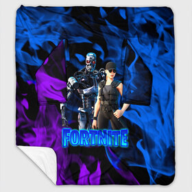 Плед с рукавами с принтом Fortnite T-800/Sarah в городе Новоалтайск, 100% полиэстер | Закругленные углы, все края обработаны. Ткань не мнется и не растягивается. Размер 170*145 | fortnite | heroes | logo game | marshmallow | marshmello | sarah | sarah connor | t 800 | terminator | битва | бойцы | игра | карась | логотипы игр | маршмеллоу | персонажи игр | робот | сара коннор | терминатор | фортнайт