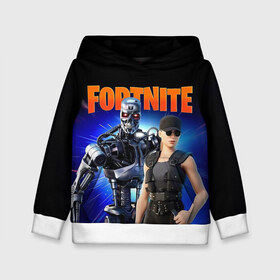 Детская толстовка 3D с принтом Fortnite терминатор в городе Новоалтайск, 100% полиэстер | двухслойный капюшон со шнурком для регулировки, мягкие манжеты на рукавах и по низу толстовки, спереди карман-кенгуру с мягким внутренним слоем | fortnite | t 800 | terminator | терминатор