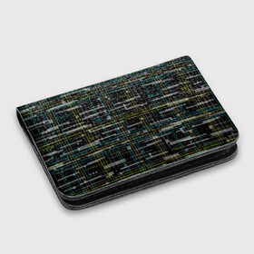 Картхолдер с принтом с принтом Cyberpunk Tartan в городе Новоалтайск, натуральная матовая кожа | размер 7,3 х 10 см; кардхолдер имеет 4 кармана для карт; | cyberpunk | glitch | глитч | киберпанк | клетка | матрица | узор | футуристичный | шотландка